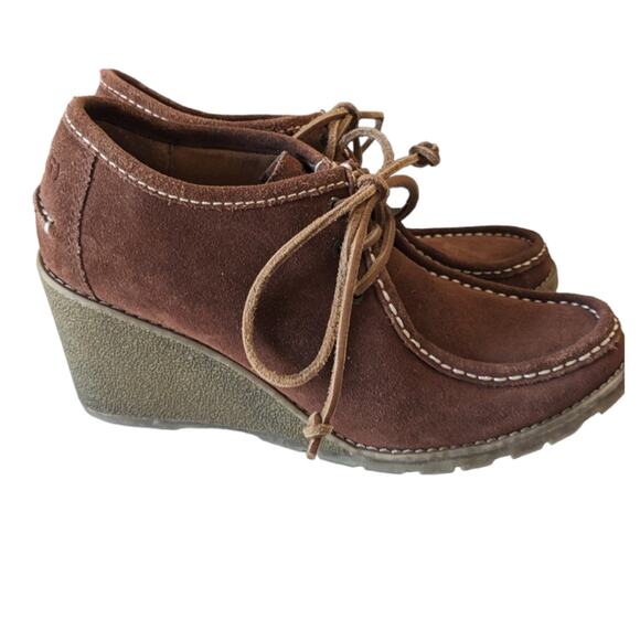 Sperry Stella Keel Leather Suede Wedge Ankle Booties women's 8.5  STS96142 - Picture 3 of 6